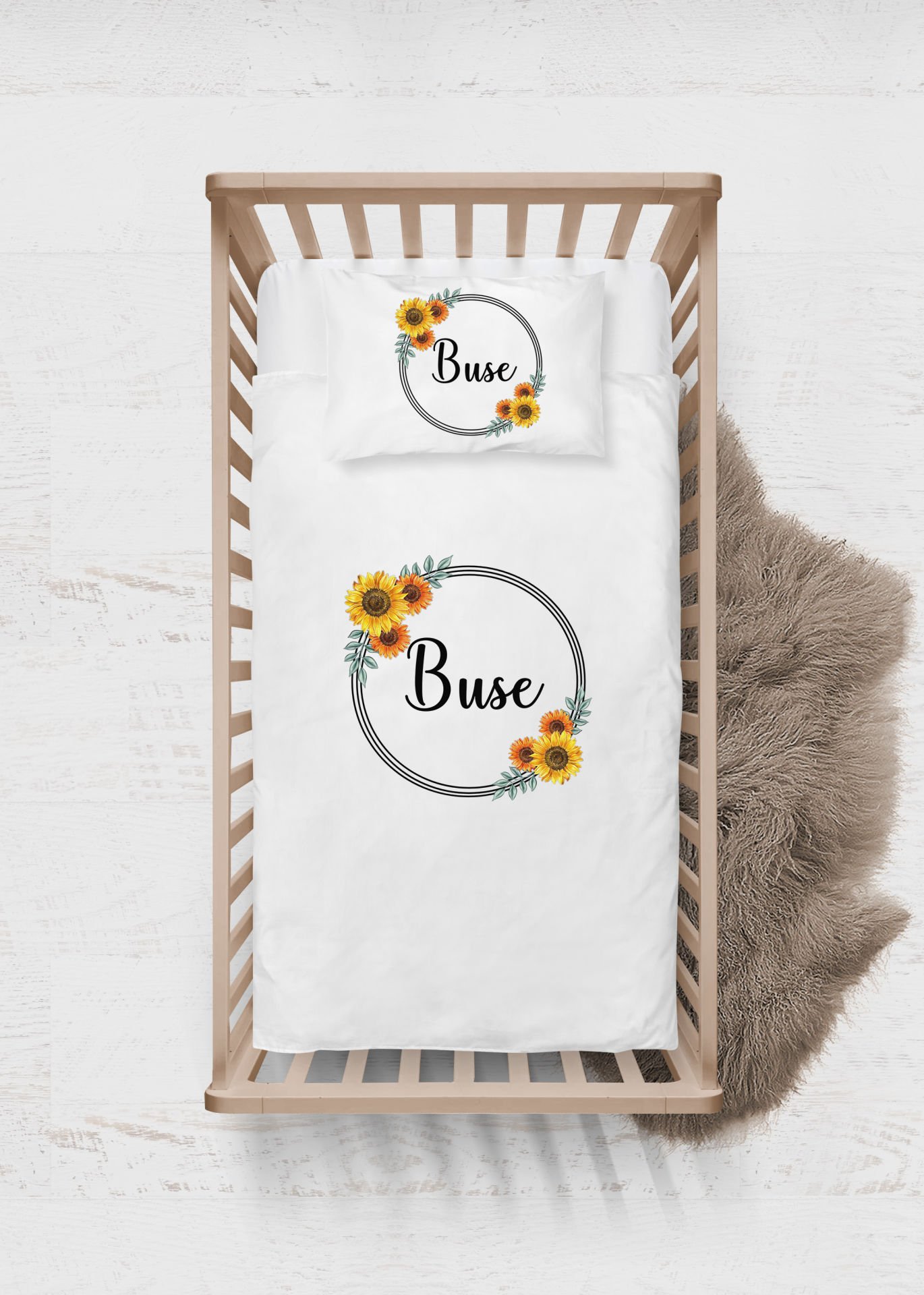 Çiçek Çelenk Tasarımı Nevresim Takımı