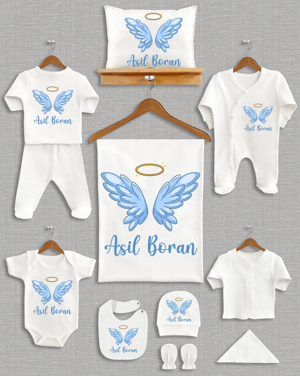 Mavi Kanat Tasarımı 11'li Organik Hastane Çıkışı