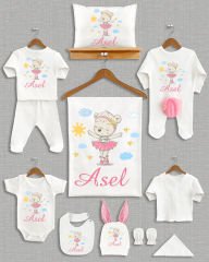 Sevimli Hayvan Tasarımı Ponponlu Tavşan Kulaklı 11'li Organik Hastane Çıkışı