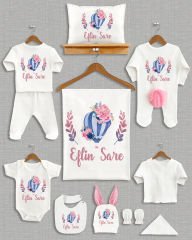 Uçan Balon Yaprak Tasarımı Ponponlu Tavşan Kulaklı 11'li Organik Hastane Çıkışı