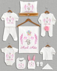 Renkli Balonlu Filli Tasarımı Ponponlu Tavşan Kulaklı 11'li Organik Hastane Çıkışı