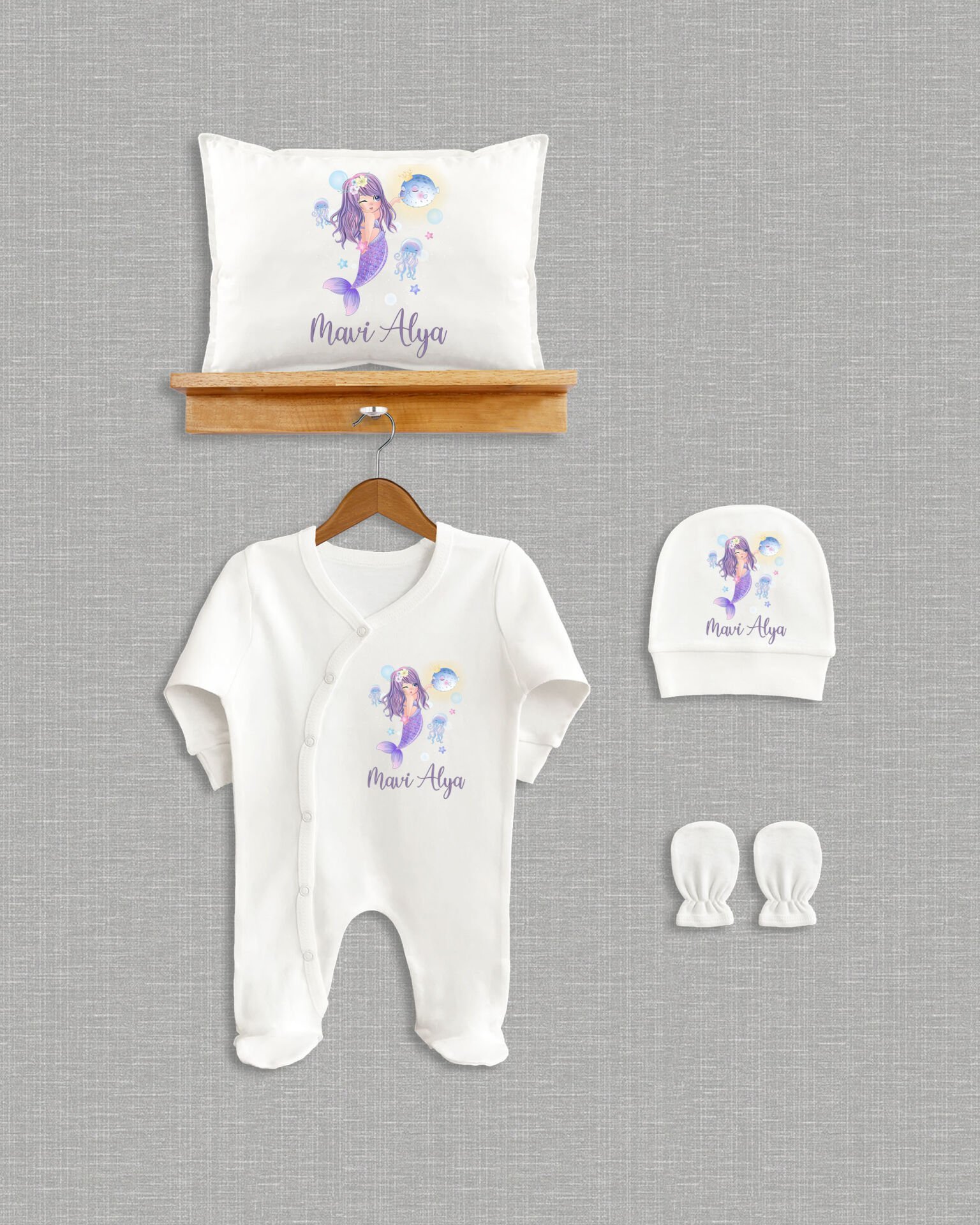 Deniz Kızı Tasarımı 4'lü Organik Hastane Çıkışı