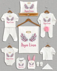 Melek Kanadı Tasarımı Ponponlu Tavşan Kulaklı 11'li Organik Hastane Çıkışı