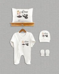 Balerinli Kuğu Tasarımı 4'lü Organik Hastane Çıkışı