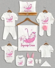 Şemsiye İçinde Sevimli Tavşanlar Ponponlu Tavşan Kulaklı 11'li Organik Hastane Çıkışı