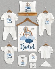 Uçan Balon Gökkuşağı Bulut Tasarımı 11'li Organik Hastane Çıkışı