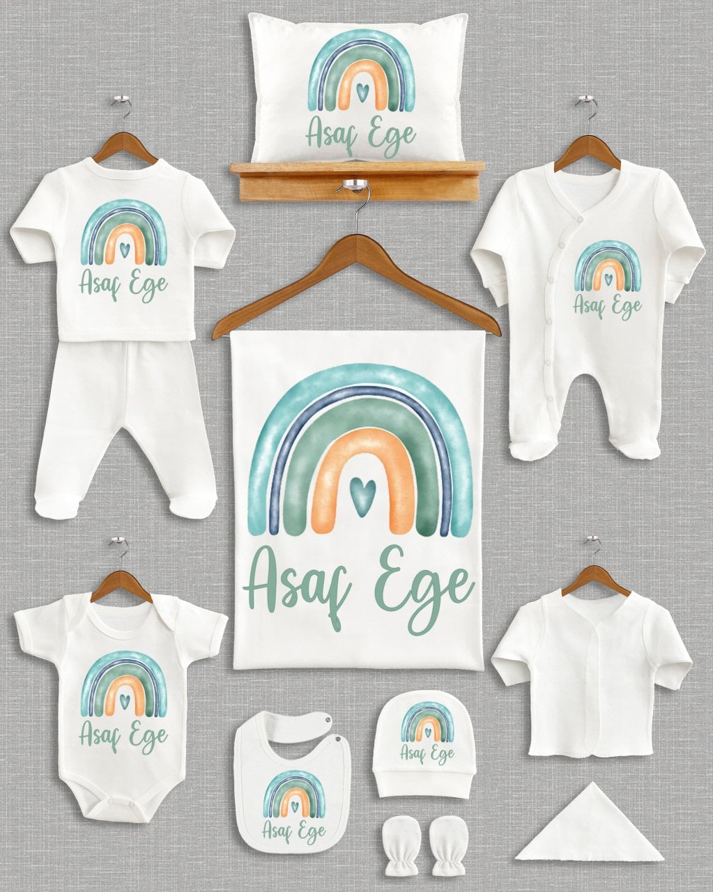 Soft Gökkuşağı Tasarımı 11'li Organik Hastane Çıkışı