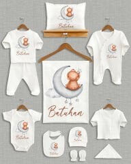 Ay Üzerinde Ayıcık Tasarımı 11'li Organik İsme Özel Hastane Çıkışı