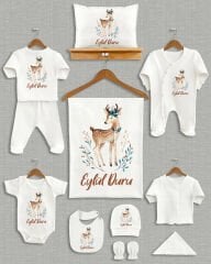 Sevimli Geyik Tasarımı 11'li Organik İsme Özel Hastane Çıkışı