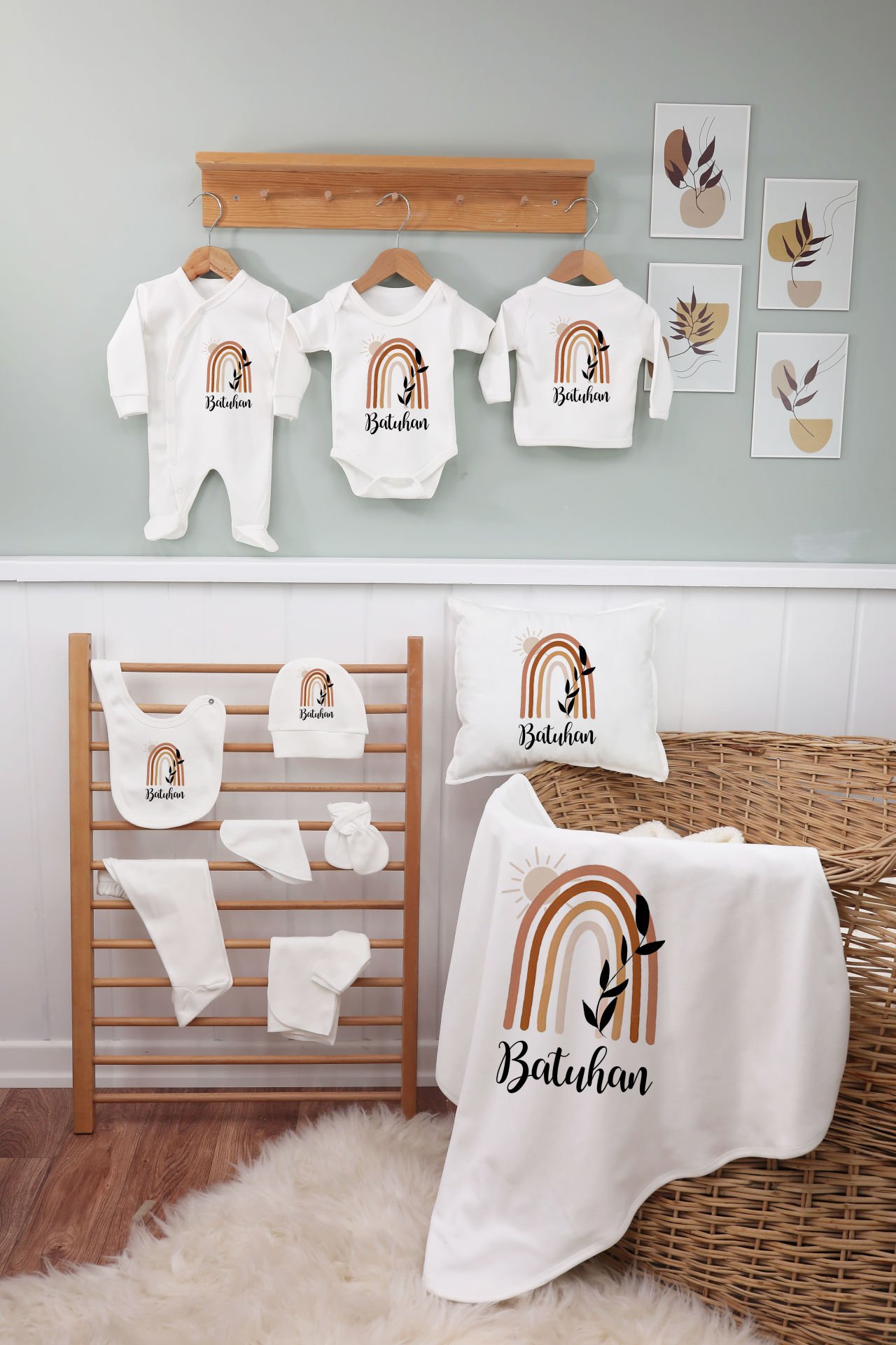 Gökkuşağı Tasarımı 11'li Organik İsme Özel Hastane Çıkışı