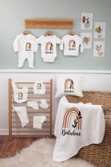 Gökkuşağı Tasarımı 11'li Organik İsme Özel Hastane Çıkışı