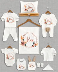 Çiçek Çelenk Tasarımı Kahverengi Ponponlu Tavşan Kulaklı 11'li Organik Hastane Çıkışı