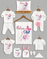 Renkli Kelebekler Ponponlu Tavşan Kulaklı 11'li Organik Hastane Çıkışı