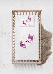 Pastel Yaprak Çelenk Tasarımı Nevresim Takımı