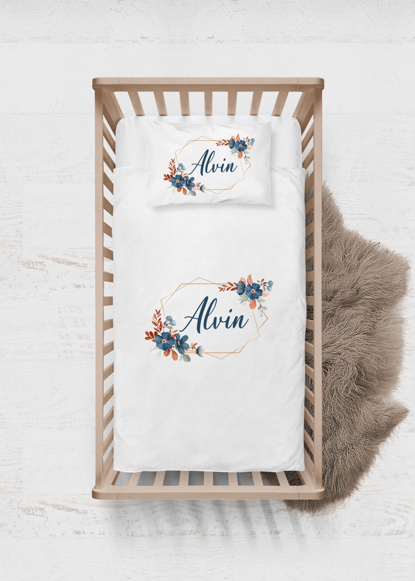 Yaprak Çelenk Tasarımı Nevresim Takımı