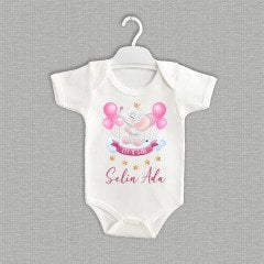 Pembe Balonlu Fil Tasarımı Organik Zıbın