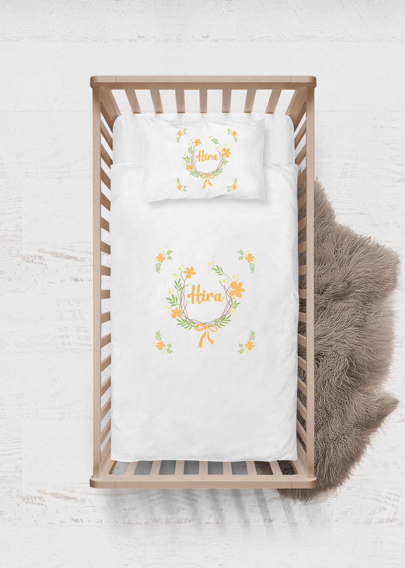 Sarı Papatyalı Tasarım Nevresim Takımı