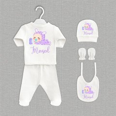 Sevimli Bebek Tasarımı 5'li Organik Hastane Çıkışı