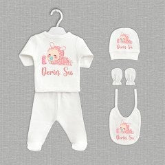 Sevimli Bebek Tasarımı 5'li Organik Hastane Çıkışı