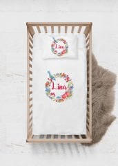 Çiçek Çelenk Tasarımı Nevresim Takımı