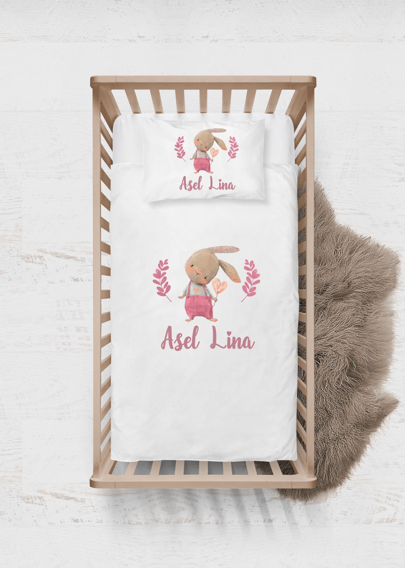 Sevimli Tavşan Tasarımı Nevresim Takımı