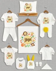 Sevimli Hayvanla Tasarımı Sarı Ponponlu Tavşan Kulaklı 11'li Organik Hastane Çıkışı