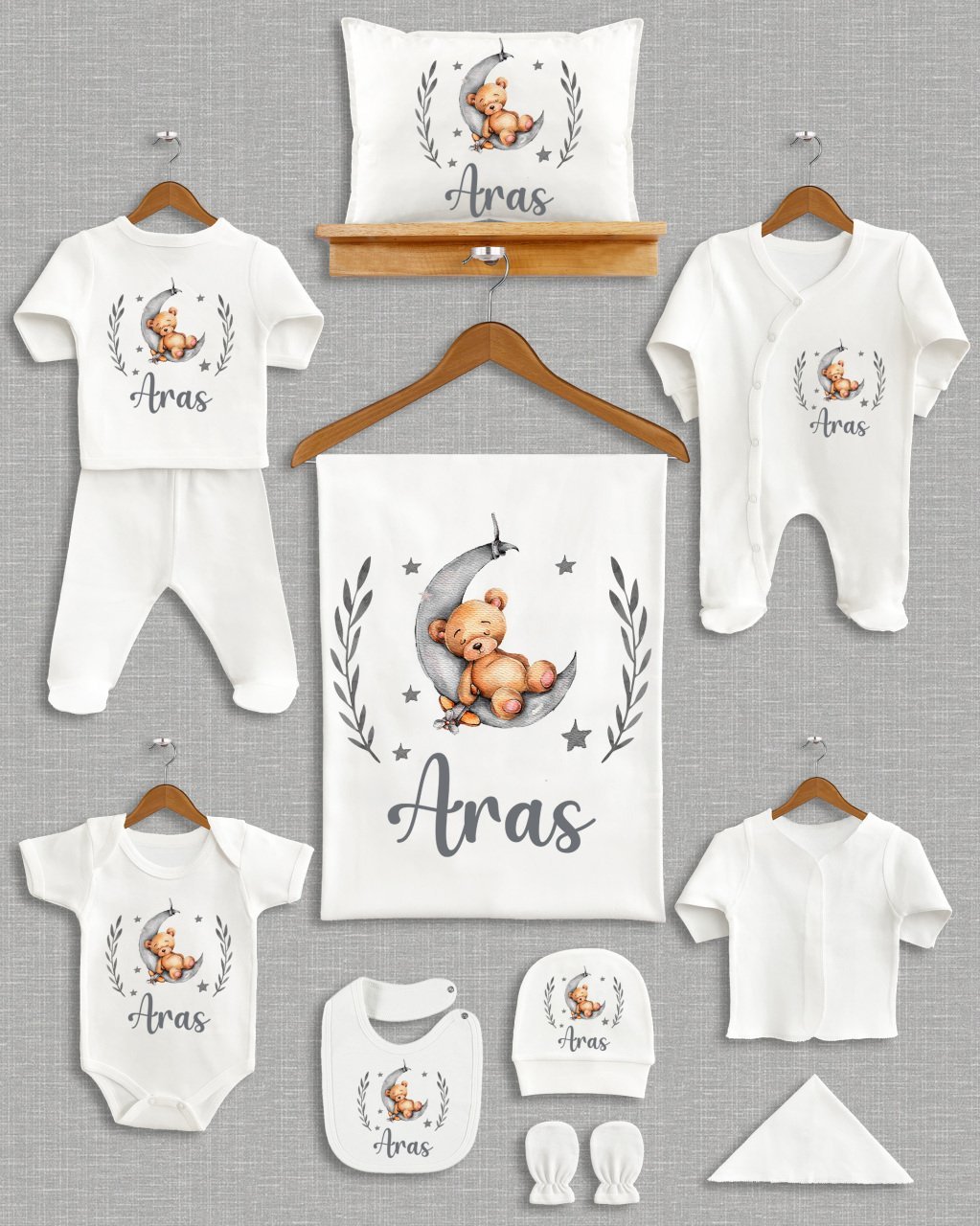 Uyuyan Ayıcık Tasarımı 11'li Organik  Hastane Çıkışı