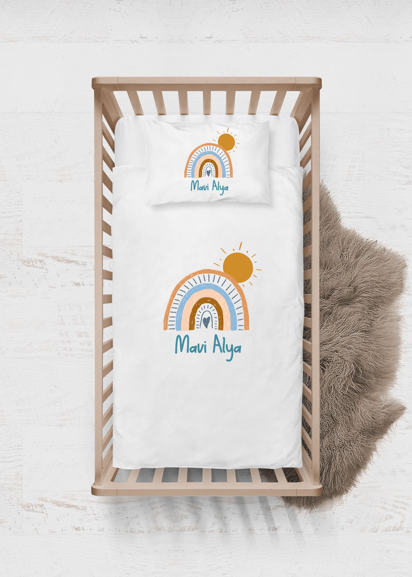 Güneşli Gökkuşağı Tasarımı Nevresim Takımı