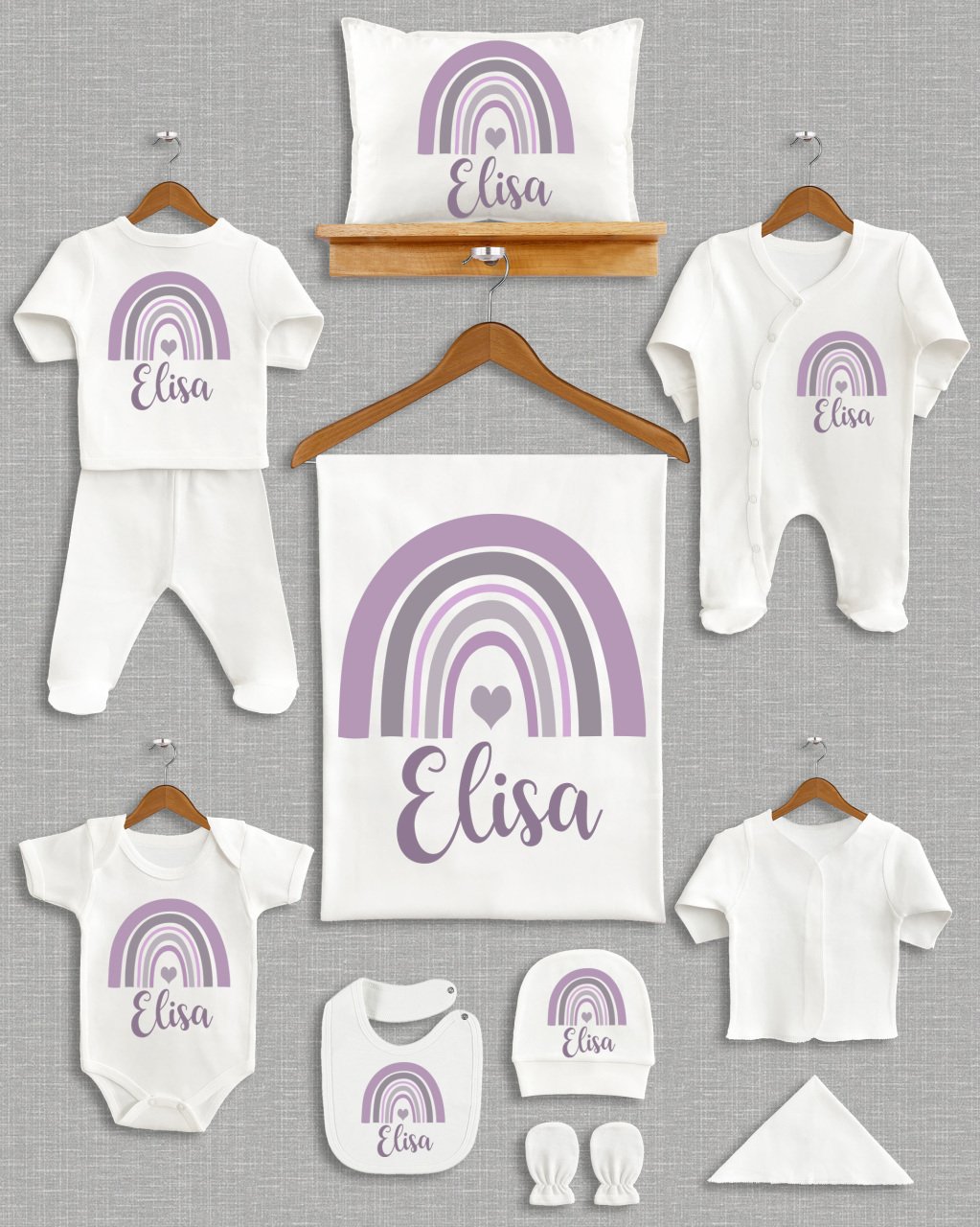 Soft Gökkuşağı Tasarımı 11'li Organik  Hastane Çıkışı