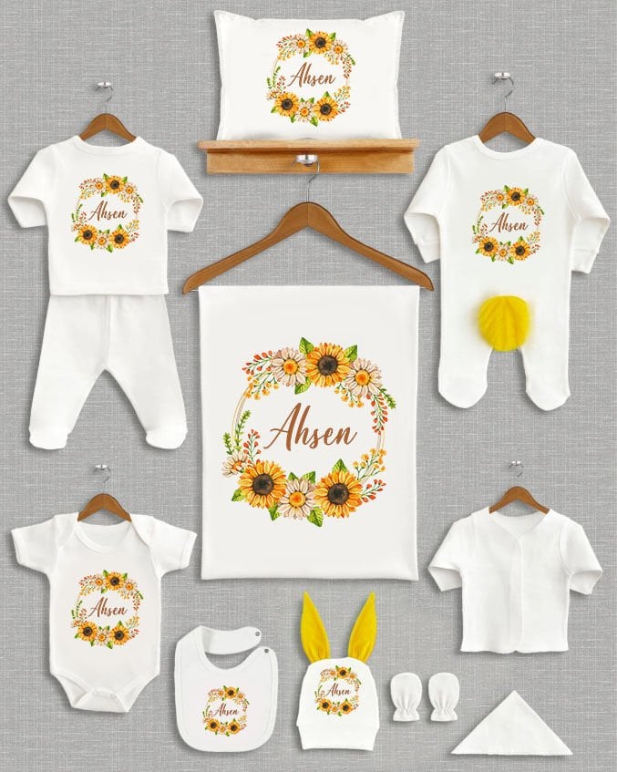 Çiçek Tasarımı Sarı Ponponlu Tavşan Kulaklı 11'li Organik Hastane Çıkışı