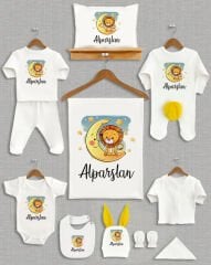 Aslan Tasarımı Sarı Ponponlu Tavşan Kulaklı 11'li Organik Hastane Çıkışı