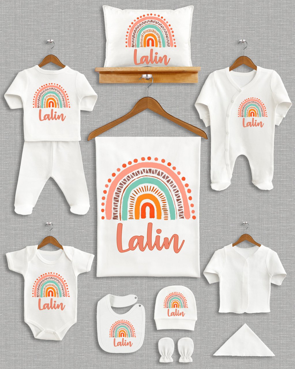 Gökkuşağı Tasarımı 11'li Organik  Hastane Çıkışı