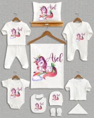 Sevimli Unicorn Tasarımı 11'li Organik  Hastane Çıkışı