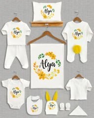 Çiçek Tasarımı Sarı Ponponlu Tavşan Kulaklı 11'li Organik Hastane Çıkışı