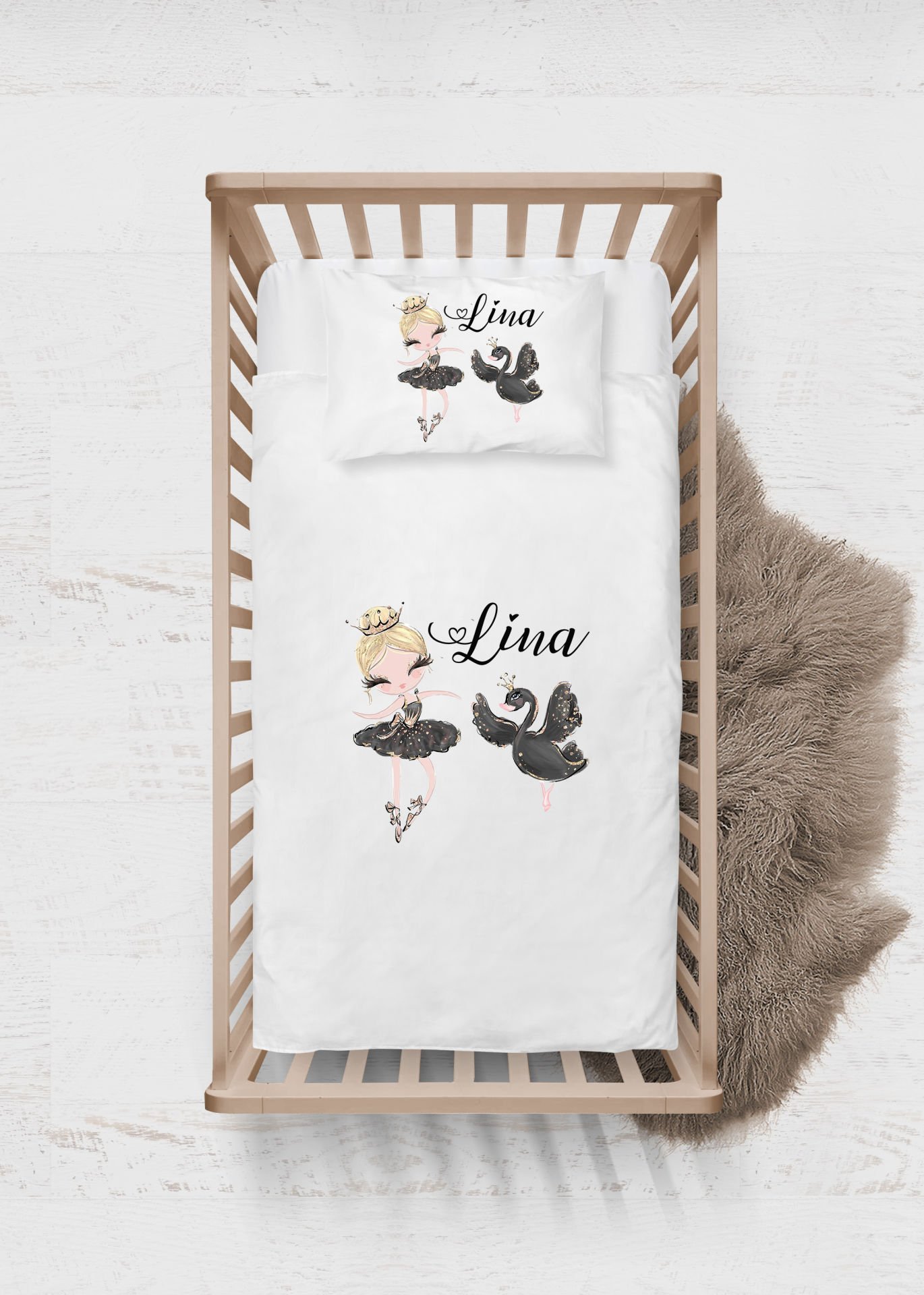 Balerin ile Kuğu Tasarımı Nevresim Takımı