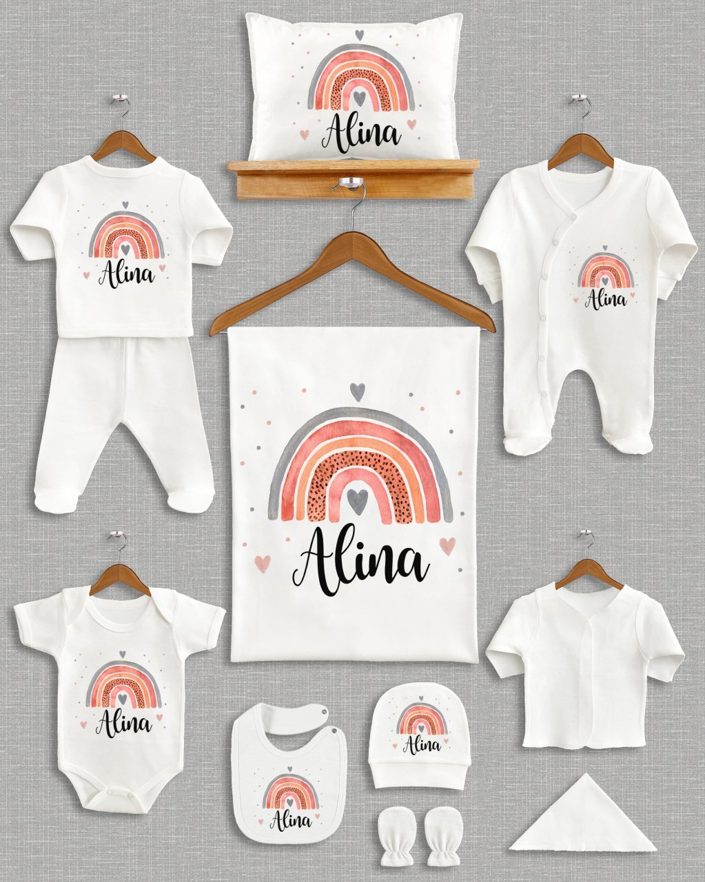 Gökkuşağı Tasarımı 11'li Organik  Hastane Çıkışı