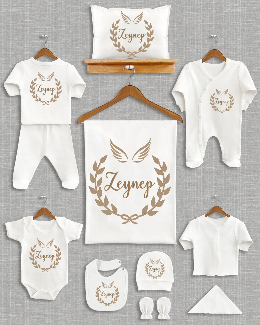 Kanatlı Çelenk Tasarımı 11'li Organik  Hastane Çıkışı