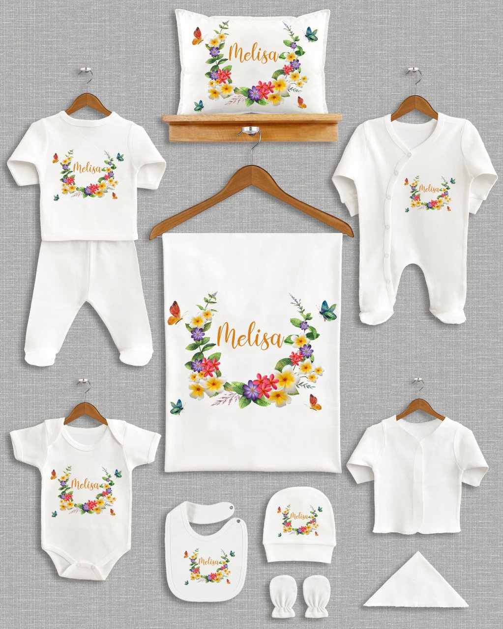 Renkli Çiçek Tasarımı 11'li Organik  Hastane Çıkışı