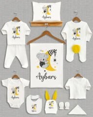 Sevimli Koala Tasarımı Sarı Ponponlu Tavşan Kulaklı 11'li Organik Hastane Çıkışı