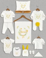 Çiçek Çelenk Tasarımı Sarı Ponponlu Tavşan Kulaklı 11'li Organik Hastane Çıkışı