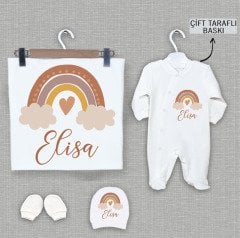 Pastel Gökkuşağı Tasarımı 4'lü Organik Hastane Çıkışı