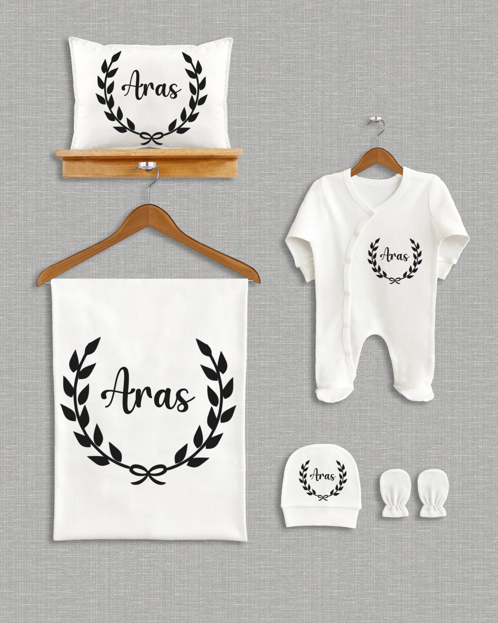 Siyah Çelenk Tasarımı 5'li Organik  Hastane Çıkışı