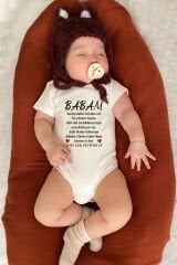 Babalar Günün Kutlu Olsun Babam Yazılı Pamuklu Bebek Zıbını