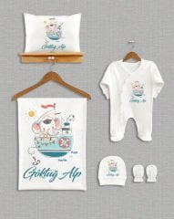 Gemide Sevimli Fil Tasarımı 5'li Organik  Hastane Çıkışı