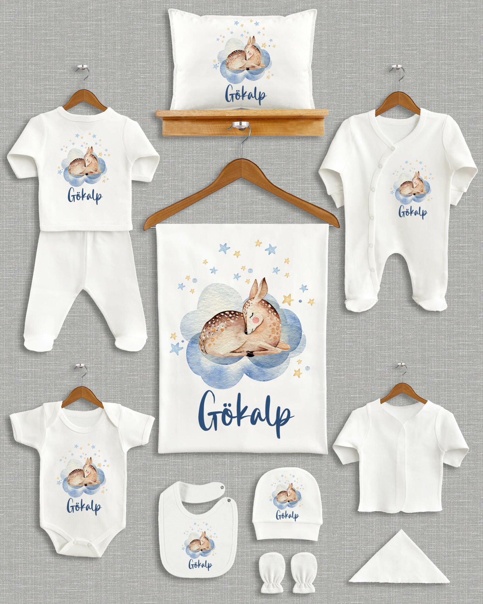 Uykucu Ceylan Tasarımı 11'li Organik İsme Özel Hastane Çıkışı