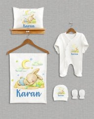 Sevimli Tavşan Tasarımı 5'li Organik  Hastane Çıkışı