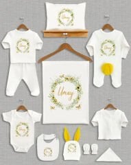 Çiçek Çelenk Tasarımı Sarı Ponponlu Tavşan Kulaklı 11'li Organik Hastane Çıkışı