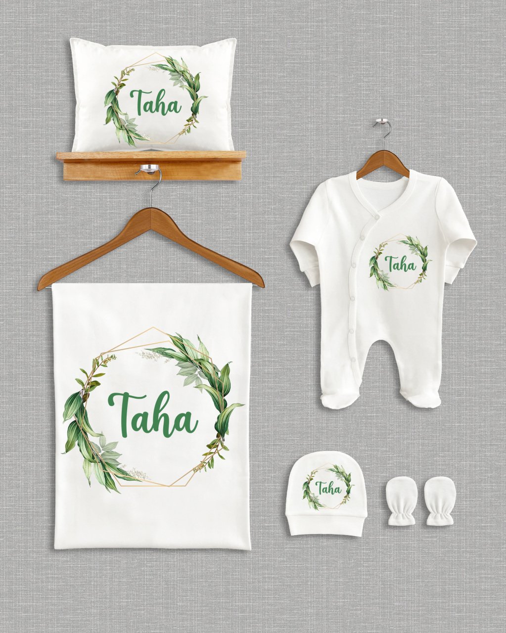 Yeşil Yaprak Tasarım 5'li Organik  Hastane Çıkışı