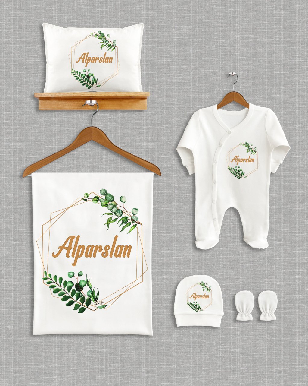 Yeşil Yaprak Tasarımı 5'li Organik  Hastane Çıkışı