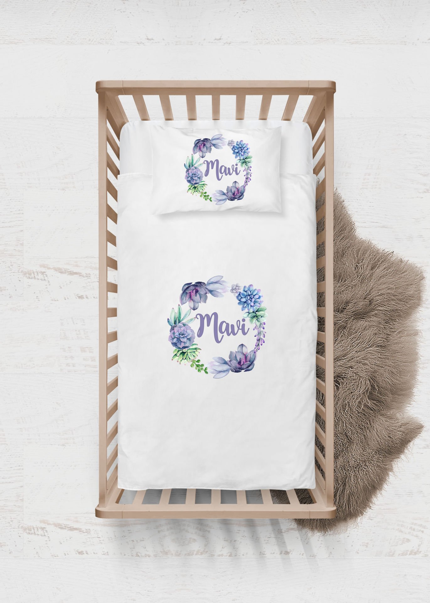 Çiçekli Çelenk Tasarımı Nevresim Takımı